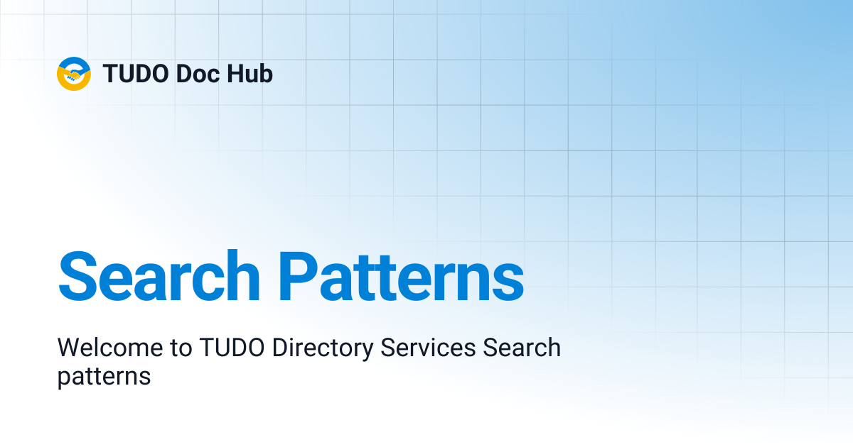 Search Patterns | TUDO Doc Hub